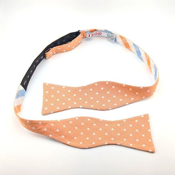Izod Bow Tie Plaid Polka Dot Reversible Adjustable Preppy Summer Wedding Pastel - Picture 6 of 10